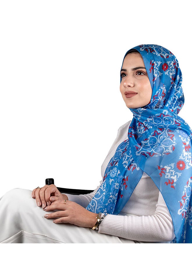 Tie Shop Stylish Printed Chiffon Silk Scarf Multicolour 