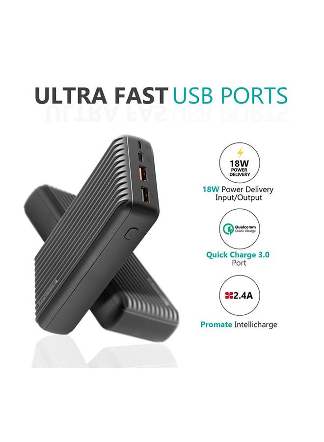 PROMATE - 30000.0 mAh 30000 mAh High Capacity Power Bank With Power Delivery And Quick Charge Black - Image 1