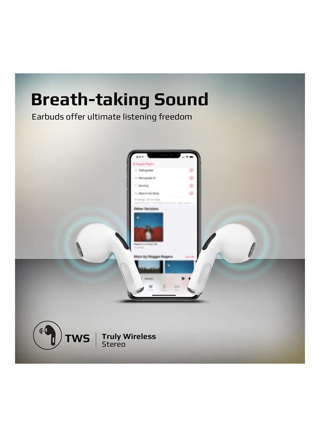 PROMATE High Fidelity Tws Earbuds White  - Image 2