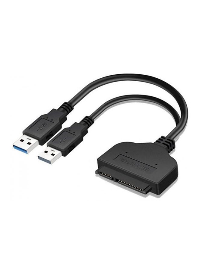 Usb 3.0 To Sata 7 15 Pin 22 Pin Adapter Cable For 2.5 Inch Hdd Hard Disk Drive Black