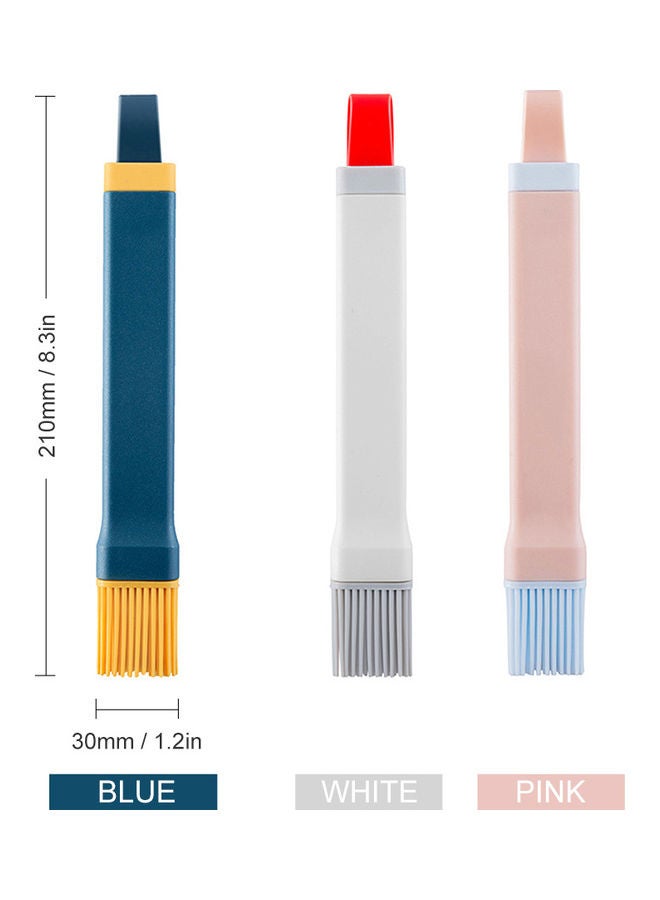 فرشاة زيت مقاومة للحرارة من السيليكون أزرق-أصفر 21x3سم  - Image 5