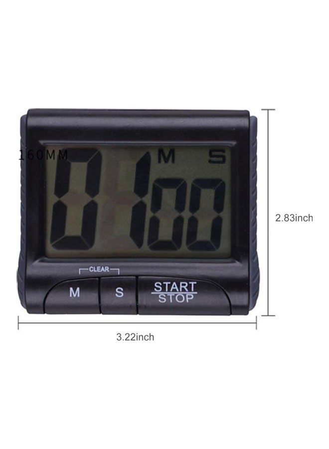 Generic - Digital Kitchen Timer Black 7.2x8.2x2.8cm - Image 1