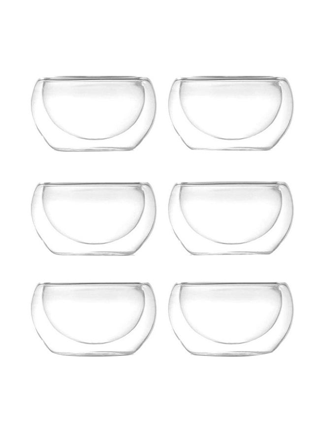 إيست ليدي مجموعة أكواب شاي مزدوجة الجدار عازلة من 6 قطع شفاف - Image 1
