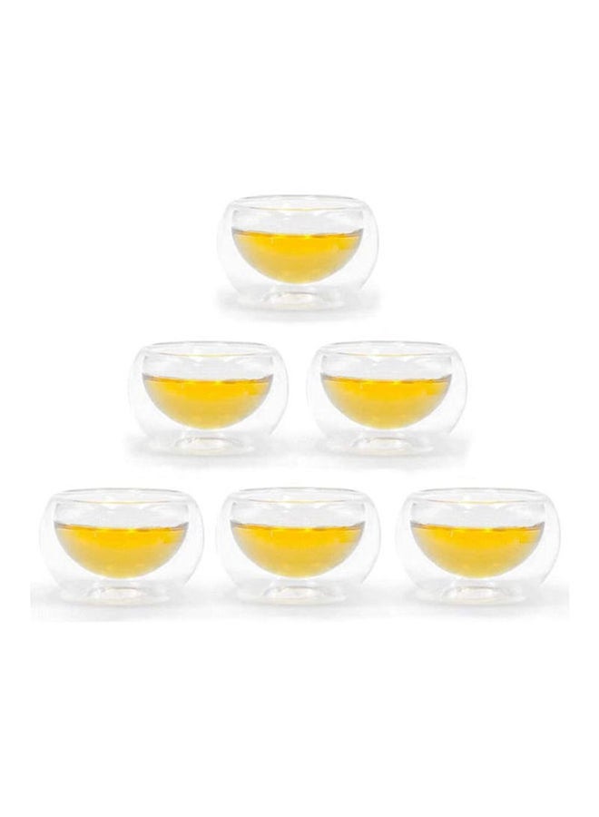 إيست ليدي مجموعة أكواب شاي مزدوجة الجدار عازلة من 6 قطع شفاف - Image 2