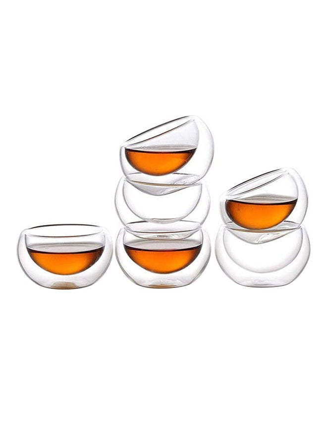 إيست ليدي مجموعة أكواب شاي مزدوجة الجدار عازلة من 6 قطع شفاف - Image 3