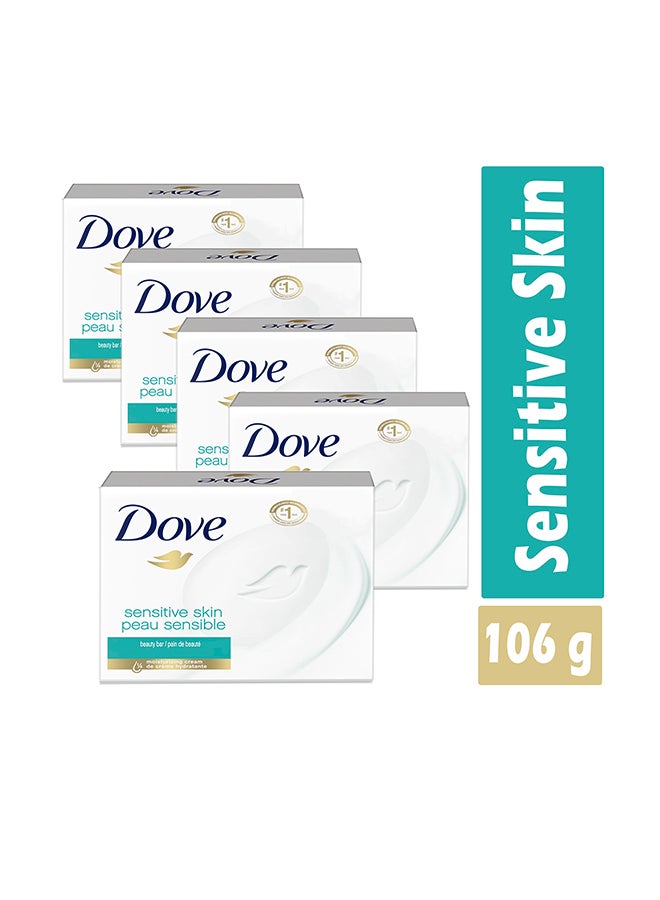 دوف مجموعة قوالب الجمال لترطيب البشرة الحساسة من 5 قطع أبيض 106جرام - Image 1