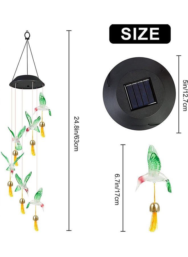 Arabest - Solar Power Colour Changing Hummingbirds Wind Chime Lights Multicolour - Image 1