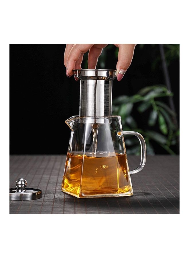 XiuWoo Glass Infuser Teapot With Lid Clear/Silver 750ml  - Image 4