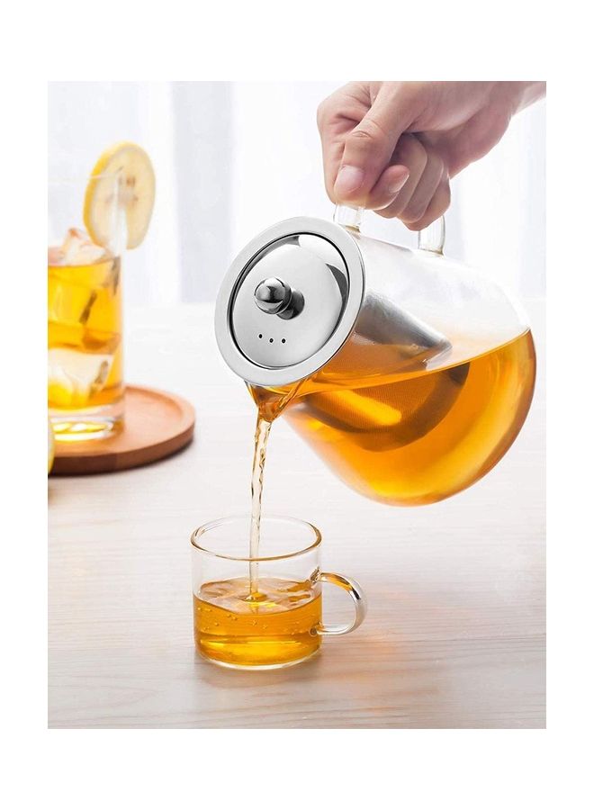 Glass Infuser Teapot With Lid Clear/Silver 950ml - v1625915158/N49005880A_6