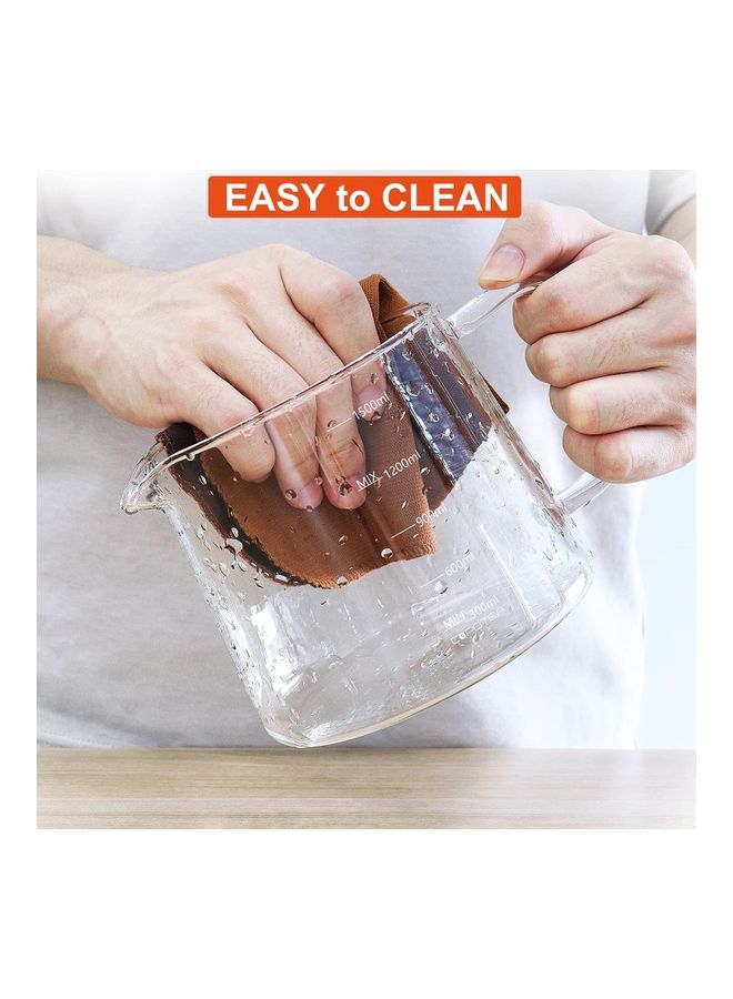 XiuWoo - Glass Infuser Teapot With Lid Clear/Black 1500ml - Image 1