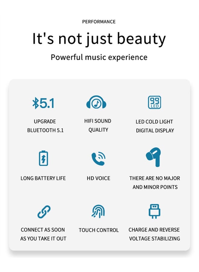BSNL - Pro 300 TWS Bluetooth In-Ear Earphones With Battery Display  Charging Case White - Image 1