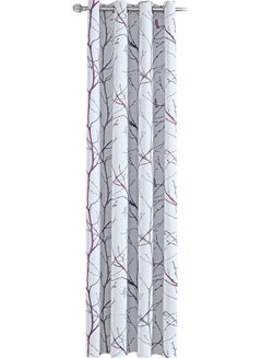 Tree Printed Window Shade Curtain Purple/White