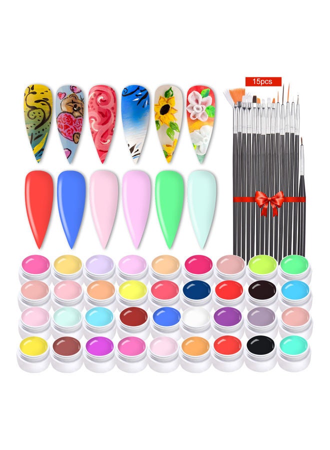 ANSELF 36 Color Nail Polish Art Pigment Set Multicolour