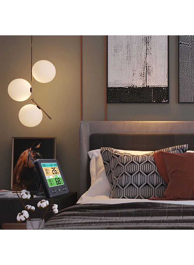 Temperature And Humidity Alarm Clock Grey - Image 3