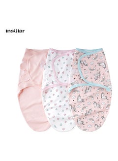 insular 3-Piece Soft Cotton Infant Sleeping Baby Swaddle Wrap S2  - Image 2