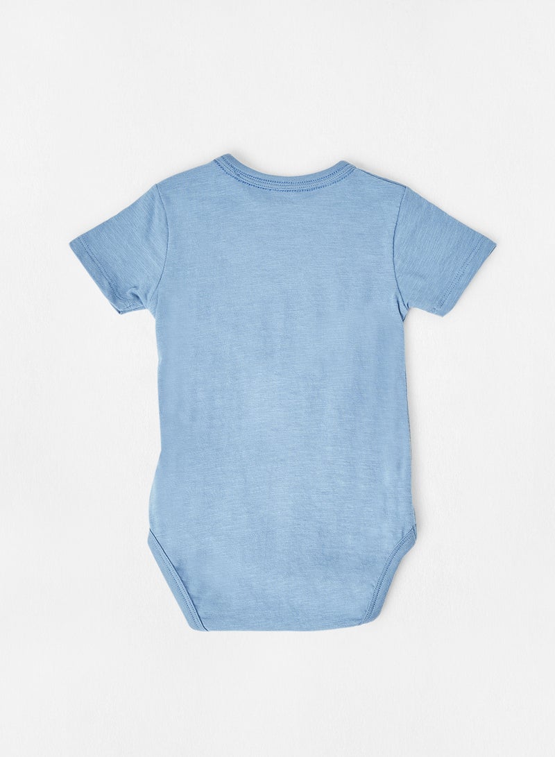 Baby Slogan Bodysuit Blue