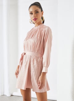 Pleated Mini Dress Pink