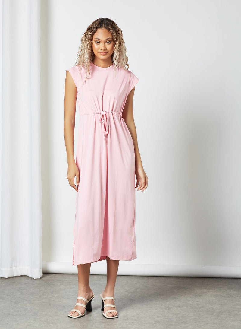 Drawstring Waist Jersey Dress Pink - v1625972725/N44143331V_4