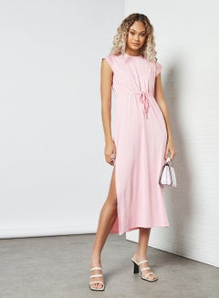 Sivvi x GenM Drawstring Waist Jersey Dress Pink  - Image 1