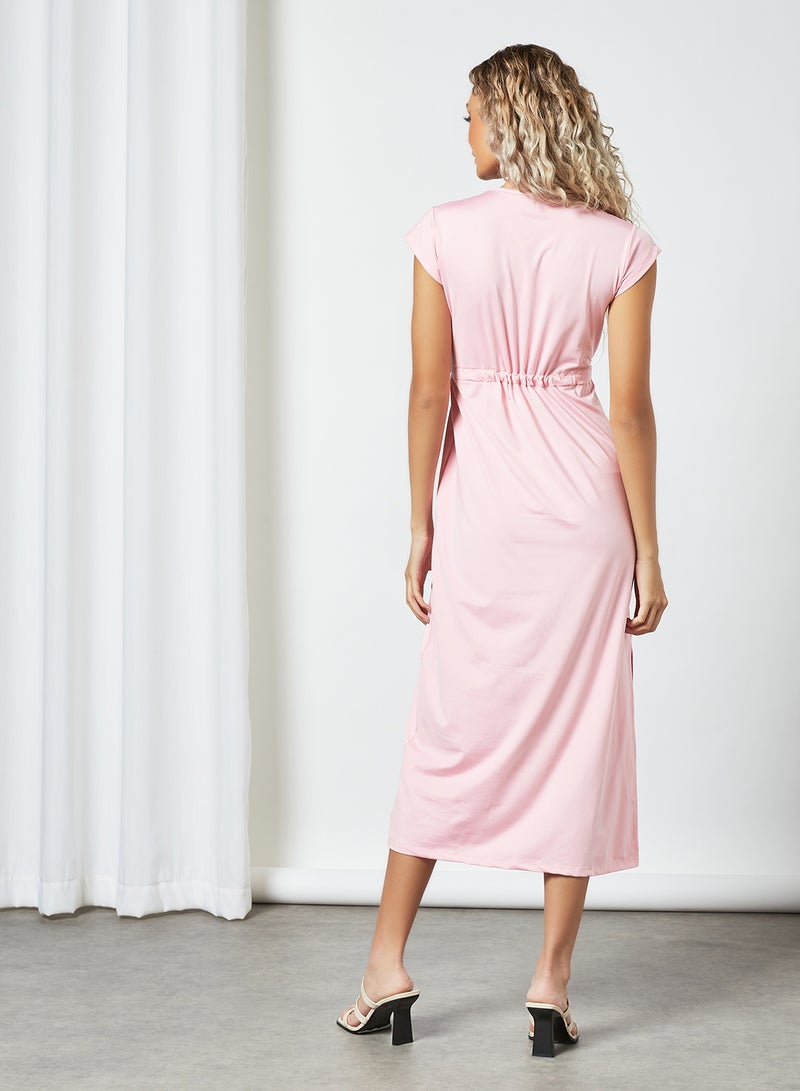 Drawstring Waist Jersey Dress Pink - v1625972726/N44143331V_2