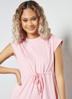 Sivvi x GenM Drawstring Waist Jersey Dress Pink  - Image 3