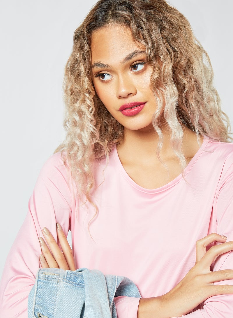 Sivvi x GenM Long Sleeve Jersey Dress Pink  - Image 4
