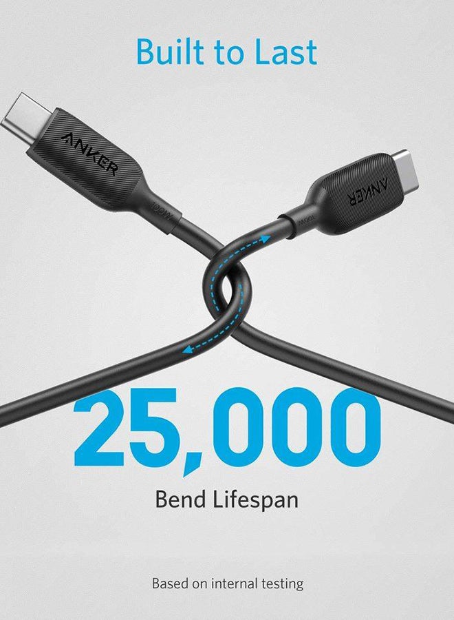 Anker - PowerLine III USB-C to USB-C 2.0 Cable USB C to USB C Cable 100W Balck - Image 1