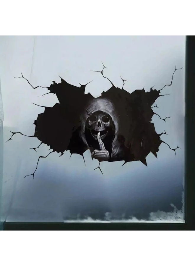 3D Skull Window Sticker For Home Decoration Multicolour 