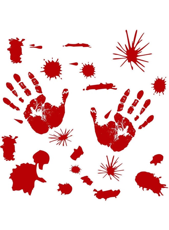 Vampire Horror Blood Handprints Window Decoration Stickers Red 