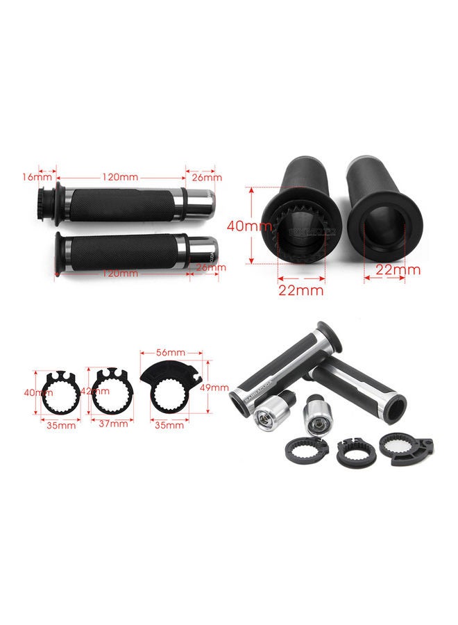 Generic 2-Piece Street Racing Aluminum Motorcycle Handlebar Grips  - Image 2