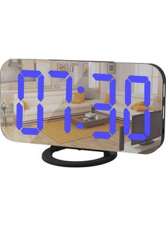 ساعة منبه رقمية بشاشة LED أسود/أزرق 6.2 x 0.55 x 3.1سم