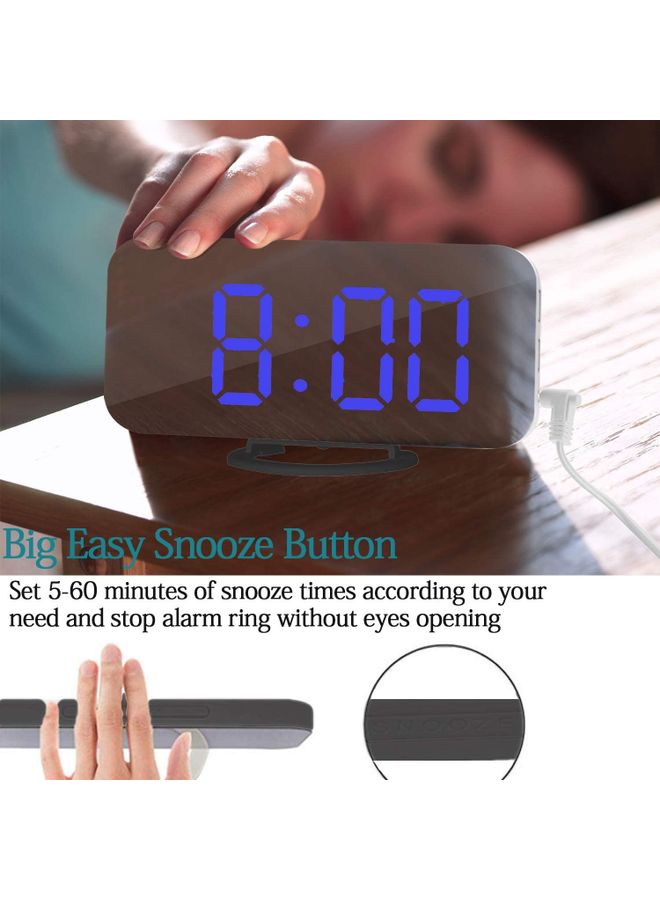 Digital Alarm Clock With LED Display Black/Blue 6.2 x 0.55 x 3.1cm - v1625980649/N49017161A_2