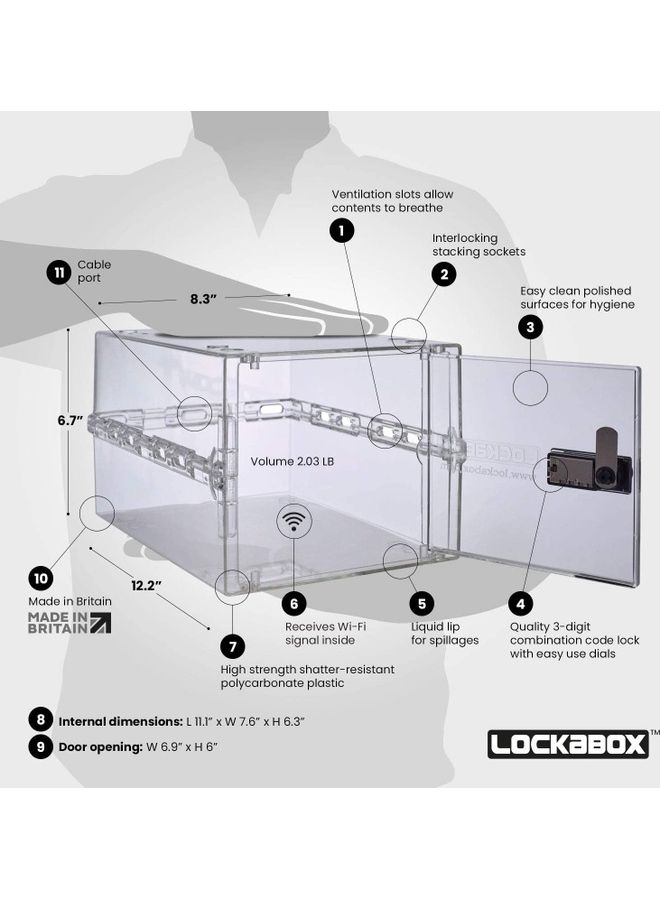Lockabox Compact And Hygienic Lockable Box For Food Clear - Image 3