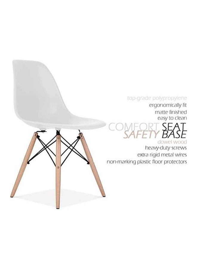 AKF 3-Piece Square Table With Eames Chairs White 80x75x46cm - Image 2