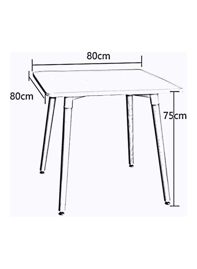 AKF 3-Piece Square Table With Eames Chairs White 80x75x46cm - Image 4