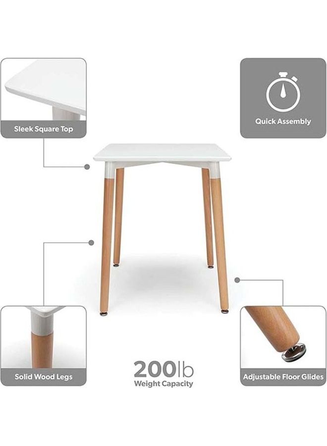 AKF 3-Piece Square Table With Eames Chairs White 80x75x46cm - Image 5