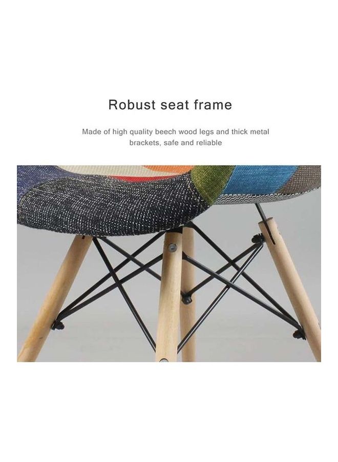 AKF 3-Piece Round Table With Patchwork Chairs Multicolour 80x70x63cm - Image 5