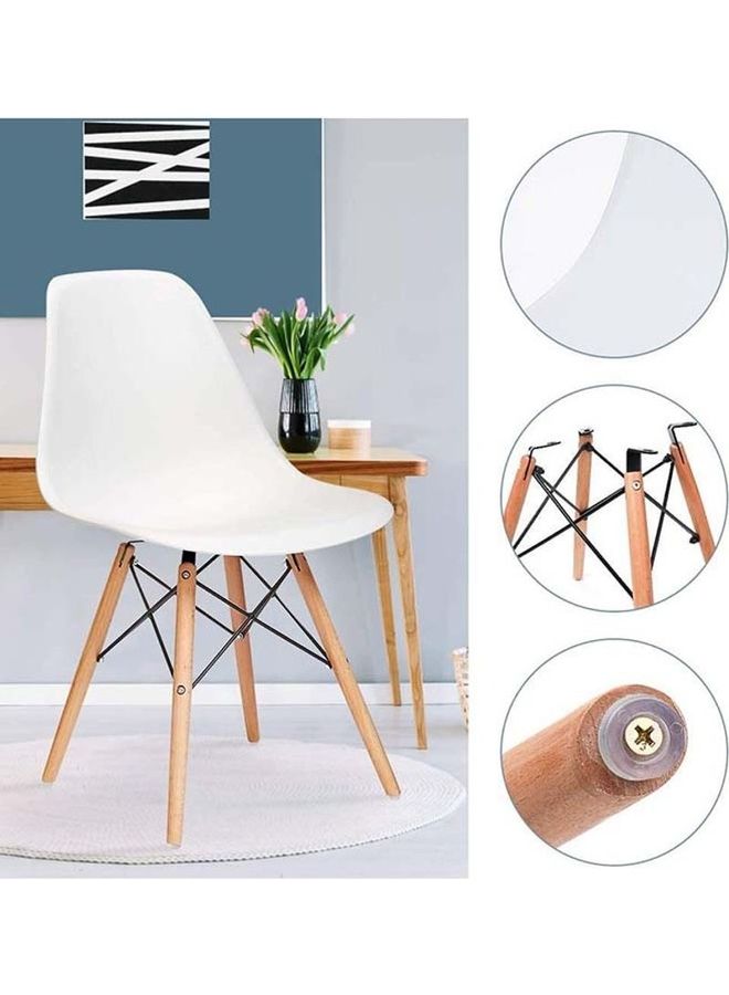 AKF - 5-Piece Rectangle Table With Chairs White 80x75x46cm - Image 1
