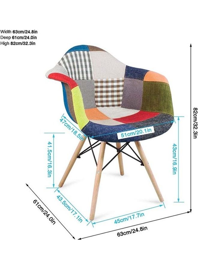 AKF 3-Piece Round Table With Patchwork Chairs Multicolour 80x70x63cm - Image 4