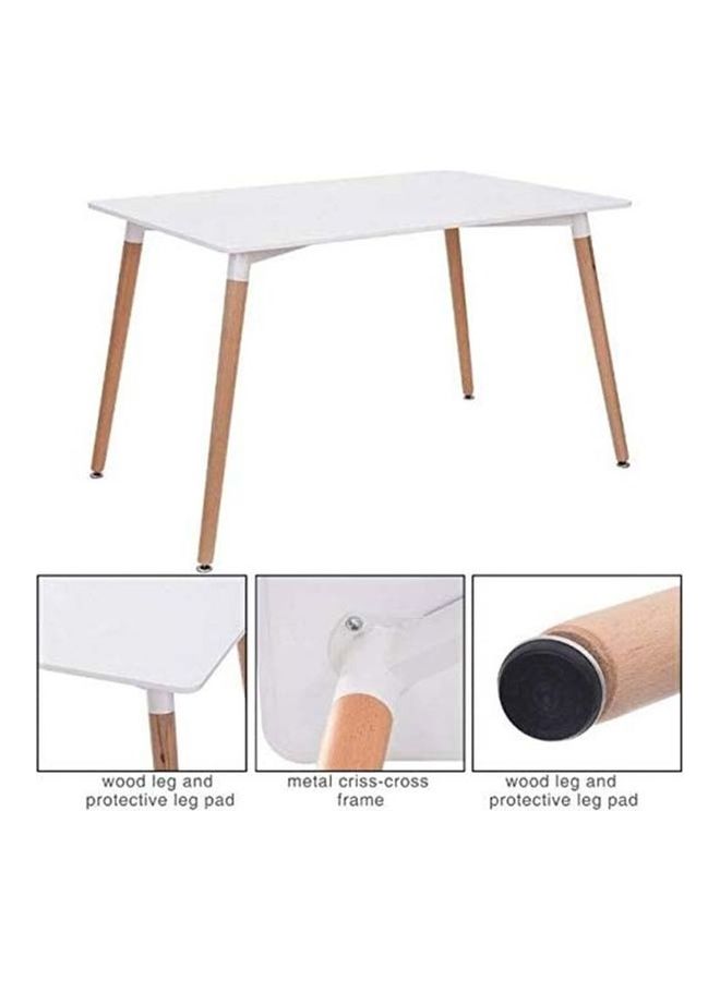 AKF - 5-Piece Rectangle Table With Chairs White 80x75x46cm - Image 1