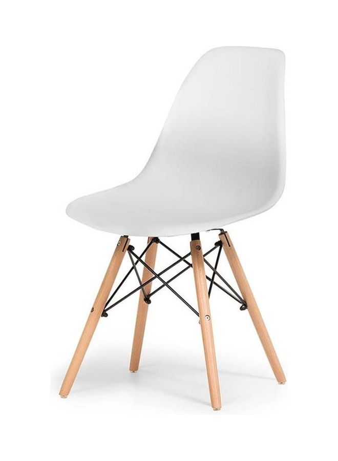 AKF 3-Piece Round Table With Eames Chairs White 80x70x46cm - Image 2