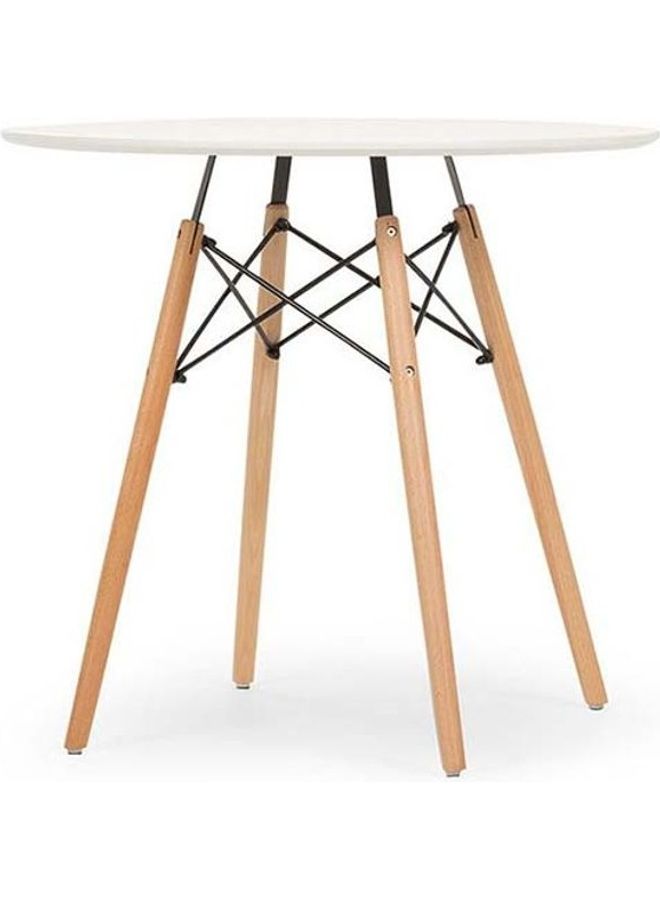 AKF 3-Piece Round Table With Eames Chairs White 80x70x46cm - Image 4