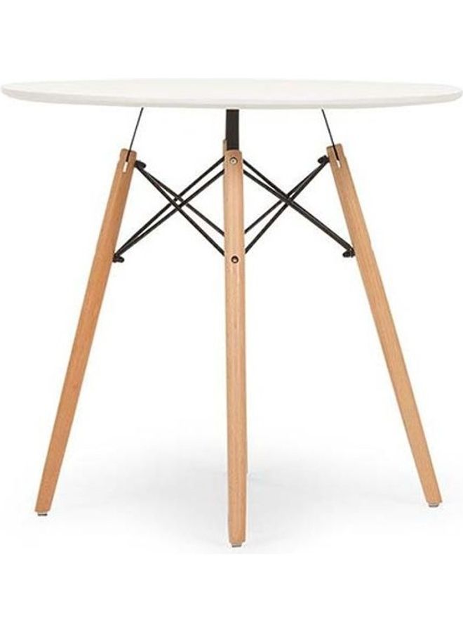 AKF 3-Piece Round Table With Eames Chairs White 80x70x46cm - Image 5