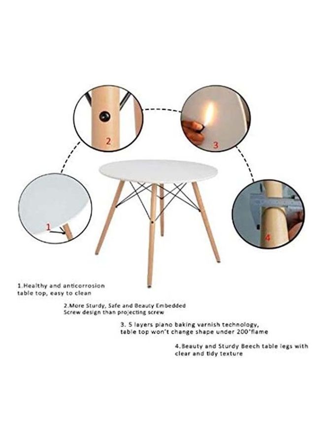 AKF 5-Piece Round Table With Eames Chairs White 80x70x546cm - Image 5
