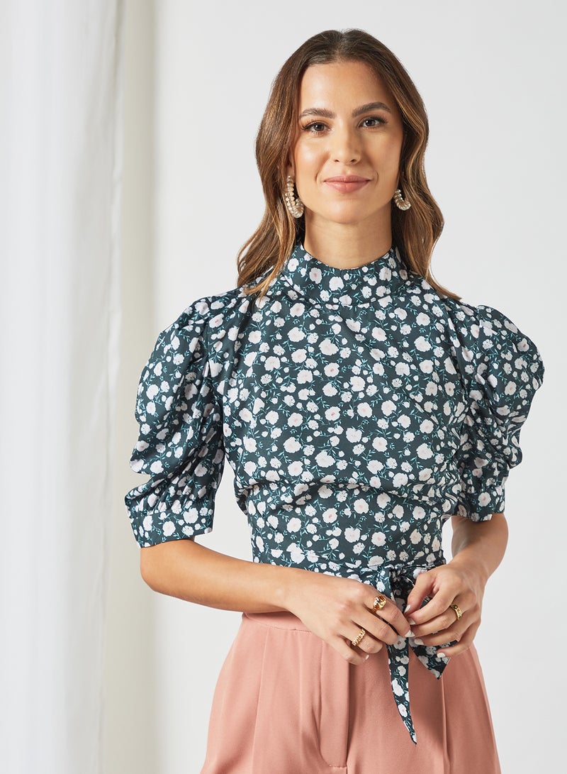 Sivvi x GenM - Floral Print Crop Top Multicolour - Image 1
