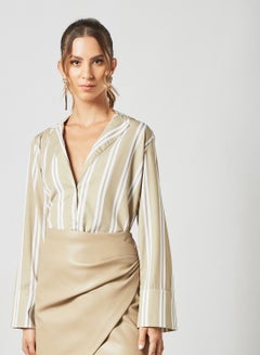 Sivvi x GenM Striped Lapel Collar Shirt Multicolor  - Image 1