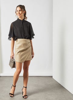Sivvi x GenM Sheer Flare Sleeve Blouse Black  - Image 3
