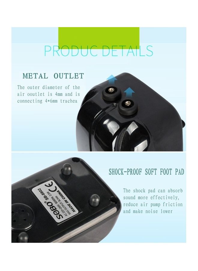 SOBO Mute Oxygen Increasing Pump For Fish Tank Black - Image 5