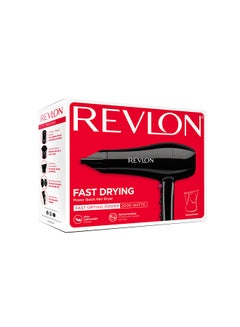 Revlon Quick Dry Hair Dryer Fast Drying 2000 Watts RVDR5280 Black 28 x 29 x 29cm  - Image 2