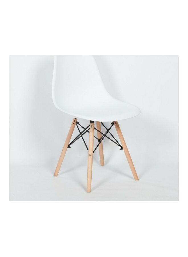 Plastic Office Chair with Wood Legs White 70x40x40cm - v1625987781/N49020628A_3